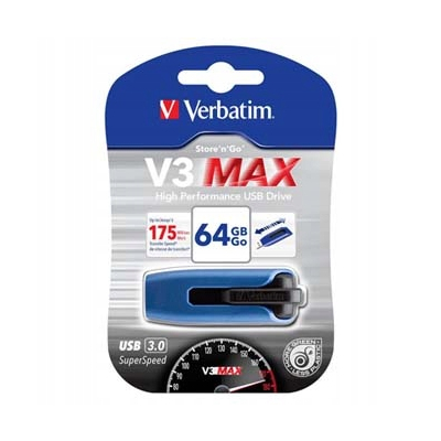 Verbatim USB flash disk USB 3.0 64GB V3 MAX StoreNGo niebieski 49807 USB A