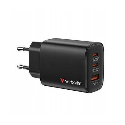 Verbatim Essentials Ładowarka sieciowa GaN USB-A USB-C PD 3.0 65W 32352