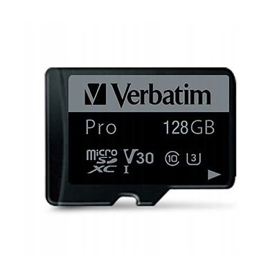 Verbatim Karta pamięci Pro MicroSD 128GB micro SDXC UHS 3 (U3) z adapterm