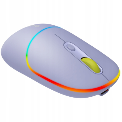 CANYON Mysz bezprzewodowa MW-22 2w1 RGB Fioletowa