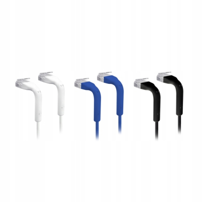 UBIQUITI UniFi Ethernet patchcord kat. 6, 1m, Gięty z zamkniętą osłoną RJ45, czarny