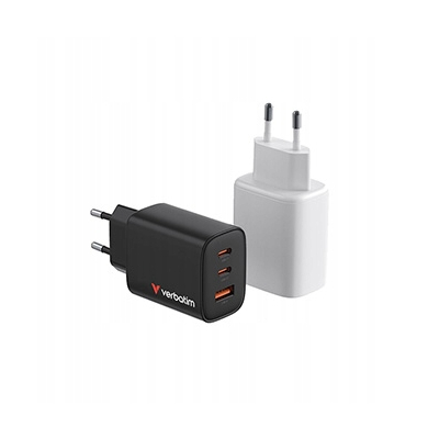 Verbatim Essentials Ładowarka sieciowa GaN USB-A QC 3.0, 2 USB-C PD 3.0 65W
