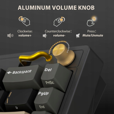 ROYAL KLUDGE RK M65 Ocean Blue Gaming Keyboard Cream switch