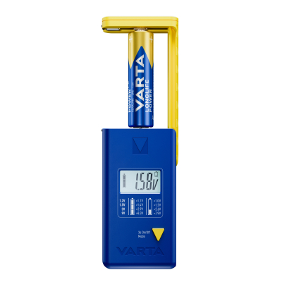 VARTA TESTER BATERII Miernik LCD AAA AA 9V GUZIKOWE