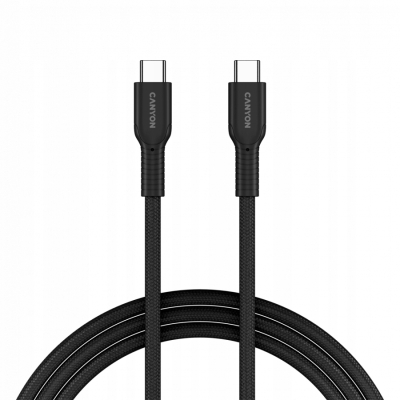 CANYON Kabel OnWire 60CL C-C 60W w oplocie 1m Czarny