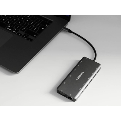 CANYON HUB DS-12 13 w 1 4k USB-C Szary