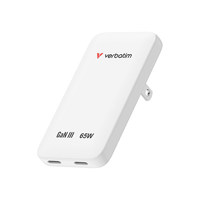 Verbatim, Ładowarka Essentials Slim GaN USB-C PD 3.0 biała 65W 30281