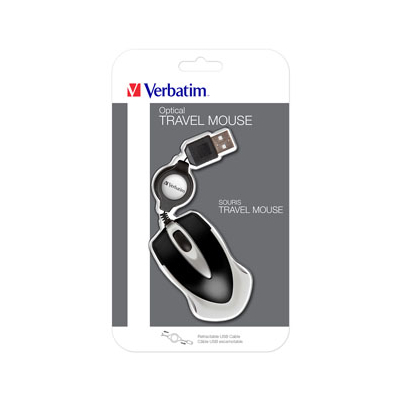 Verbatim Go Mini 49020 Mysz przewodowa, czarna, 1000DPI