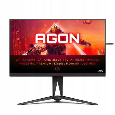 Monitor AOC 27" AGON AG275QXN/EU HDMIx2 DPx2 4xUSB głośniki QHD 2560x1440 Sklep KOZIENICE RADOM