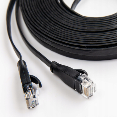 Unitek C1809GBK Patchcord kat.6 płaski czarny 1m