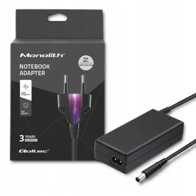 Qoltec Zasilacz do Dell 65W 19.5V 3.34A 7.4*5.0+pin +kabel 51519