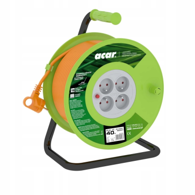 ACAR Przedłużacz ZWIJANY PZ-4Z/OT H05VV-F 3Gx1.5 40M Z STYK. OCHR. M01802