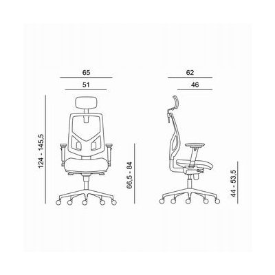 Powerton ERGO TINA Ergonomiczny fotel biurowy, Szary