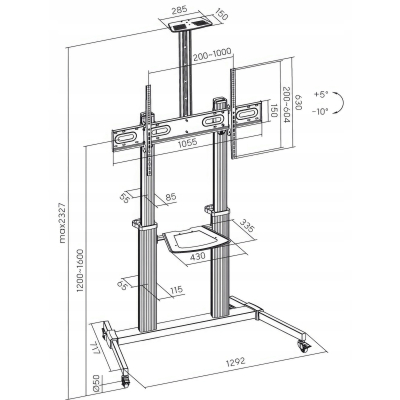 ART MOBILNY STOJAK+UCHWYT TV 60-100