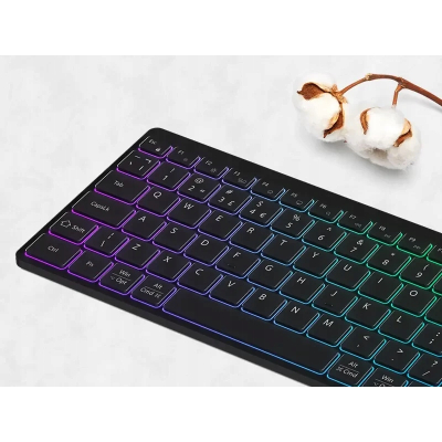 CANYON Klawiatura HKB-W11 UK/US RGB Dwa Tryby Bezprz. Czarna