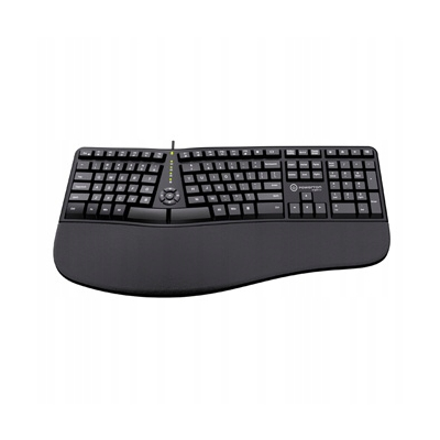 Powerton ERGO LANA Klawiatura ergonomiczna przewodowa (USB) US, czarna