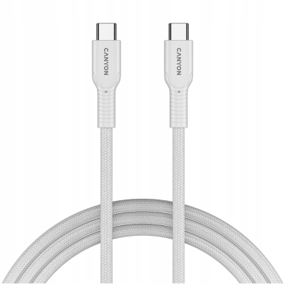 CANYON Kabel OnWire 60CL C-C 60W w oplocie 1m Biały
