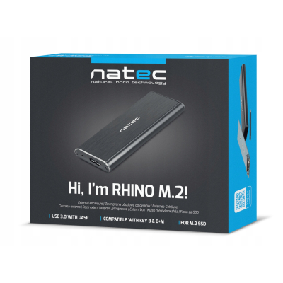 KIESZEŃ NA DYSK SATA NATEC RHINO M.2 USB3.0 ALU