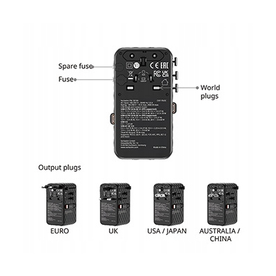 Verbatim, Adapter podróżny ChargeNTravel GaN III USB-C USB-A 70 W 30188