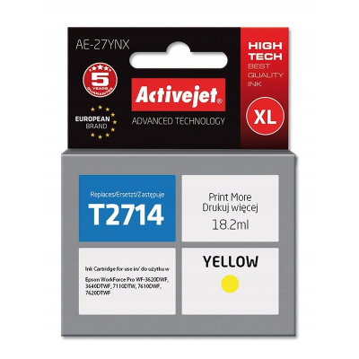 Tusz Activejet AE-27YNX Epson 27XL T2714; Supreme;