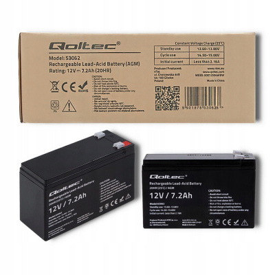 Qoltec Akumulator AGM 12V 7.2Ah Bezobsługowy LongLife do UPS 53062