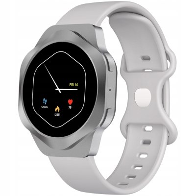 Canyon Hexagon SW 88 smartwatch z rozmowami Bluetooth, ekran AMOLED srebrny