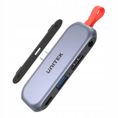 Unitek Hub USB-C mobile, HDMI 4K, audio, PD 100W
