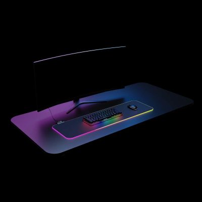 Rampage MP-24 podkładka gamingowa pod klawiaturę i mysz 30x80cm, RGB czarna