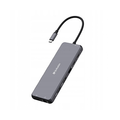Verbatim USB (3.2) hub 13-port, długość przewodu 20 cm, 2x USB C, 6x USB A