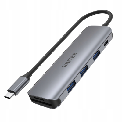 Unitek HUB USB-C 3xUSB 3.1 Gen1 PD 100W SD microSD