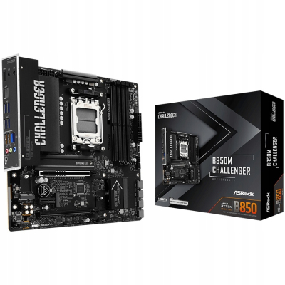 ASROCK MB B850M Challenger, AM5, 4x DDR5, 1x PCIe 5.0 x16, 1x PCIe 4.0