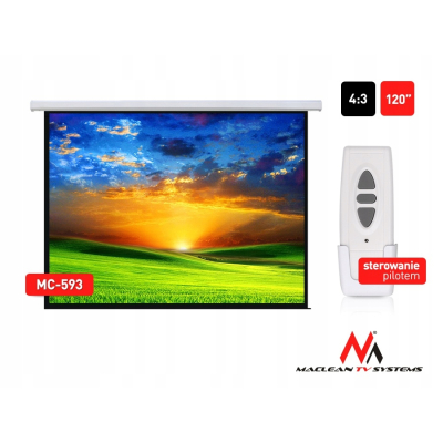 Maclean Ekran projekcyjny elektryczny ściana sufit 120