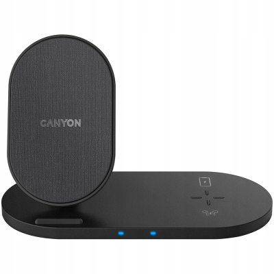 CANYON Ładowarka bezprzewodowa WS-202 10W 2w1 Czarna