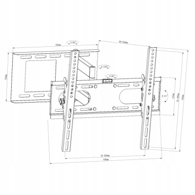 UCHWYT DO TV AR-81 ART 32-62 35KG reg. pion/poziom