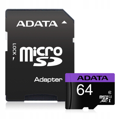 Adata microSDXC Premier 64GB UHS-1 class10 adapter