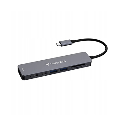 Verbatim USB-C Hub wieloportowy 7-port długość kabla 18 cm USB-C 3.2 Gen 1