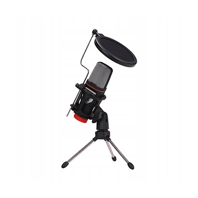Marvo, mikrofon do streamowania MIC-02 bez regulacji głośności ze statywem