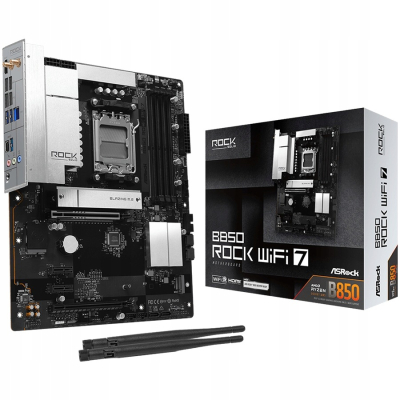 ASROCK MB Desktop B850 Rock WiFi 7, AM5, 4x DDR5, 1x PCIe 5.0 x16,