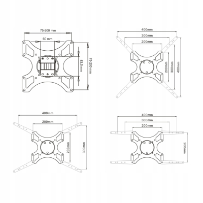 UCHWYT DO TV 19-46 35KG AR-06XL ART reg. pion/pozi