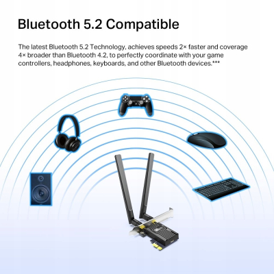 Bezprzewodowa Karta sieciowa PCI Express WiFi 6 AX3000 TP-Link ARCHER TX55E