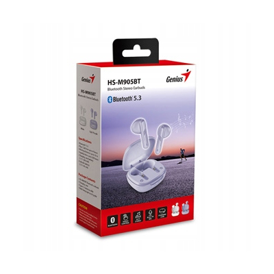 Genius HS-M905BT mikrofon, bezprzewodowa, fioletowy, 2.0, etui z ładowarką