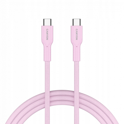 CANYON Kabel OnWire 60CL C-C 60W w oplocie 1m Różowy