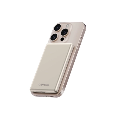 CANYON Powerbank OnPower 505 slim Magsafe 5000 mAh PD20W Beżowy