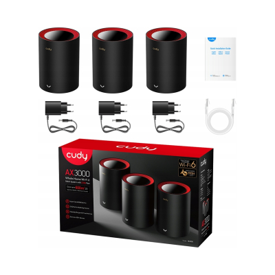 Cudy System MESH M3000 LAN 2,5Gbps Wi-Fi 6 AX3000 3 sztuki