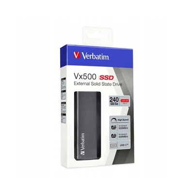 Verbatim SSD Zewnętrzny Vx500, 47442, 240GB, srebrny, 2.5