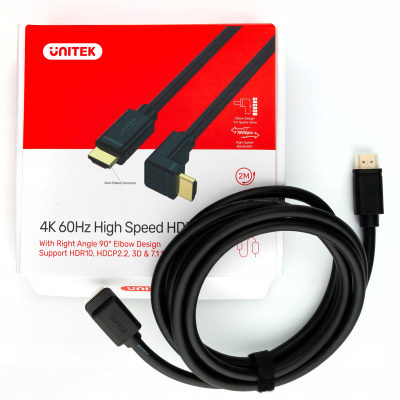 Unitek kabel kątowy HDMI 2.0 90 stopni 4K 2 m