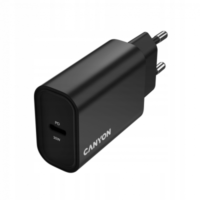 CANYON Ładowarka sieciowa OnCharge 30CL 30W 1xPD EU Czarna