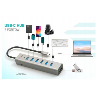 I-TEC Hub USB-C Charging Metal HUB 7 Port