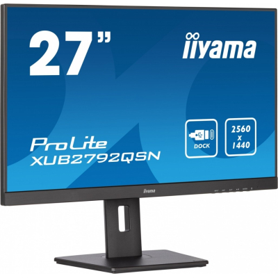 IIyama Monitor 27 cali XUB2792QSN-B5 IPS QHD,Dock,HDMI,DP,HAS