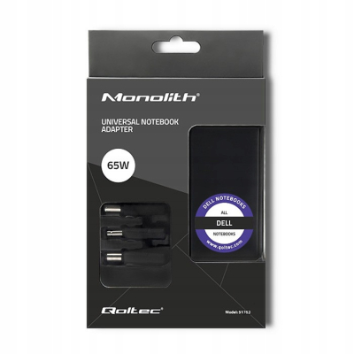 Qoltec Zasilacz specjalizowany do Dell 65W 3 wtyczki+kabel zasilający